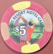 Oasis. $5 Casino Chip. Mesquite, NV. 27b.