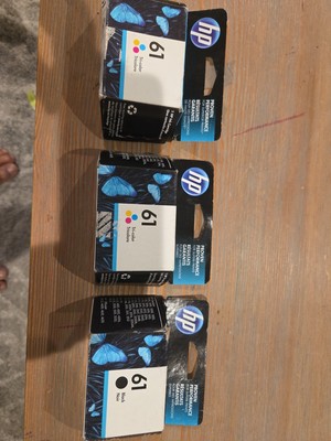 HP #61 Color Ink Cartridge 61 tri color CH562WN NEW GENUINE .qty 02 And 01 BLack