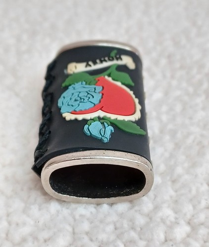 Metal Lighter Case Cover Fits Mini Bic Lighter Rose & Heart W/ 'Honey' Banner - Picture 6 of 16