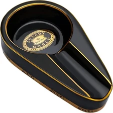 Cigar Ashtray, Handmade Gilt Ceramic Cigar Ashtray, Outdoor Accessories (Black)