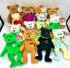 Vintage TY Beanie Babies MWMT in Cases 17 Bears 1993-2003 Tag Errors KR 1965