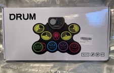 Electronic Drum Set, 9-Drum Practice Pad with Headphone Jack, Roll-up Kit