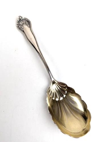 Sterling Silver LANCASTER by Gorham 1897 Sugar Shell Spoon 6.25" Gold Wash