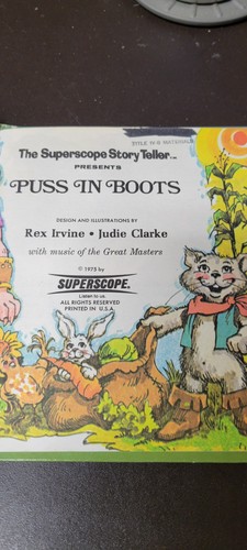The Superscope Story Teller Presents Puss In Boots Book/Cassette 1975 READ - Picture 3 of 6