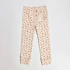 NWT Quincy Mae Petite Floral Pointelle Leggings Size 4-5Y