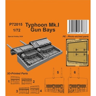 CMK 129-P72015 TYPHOON MK.I GUN BAYS CORRECTION SET 1/72 / FOR AIRFIX KIT / 3D