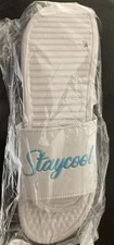 Staycool Slides Size 11-12 Mens White Aqua Blue Hip Hop Streetwear Sandals NEW