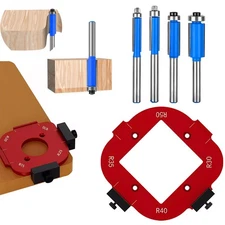 2-Piece 4-in-1 Rounded Corner Router Template, Aluminium Alloy Edge Guide Rad...