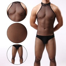 Fishnet Bodyhose Bodystocking Bodysuit Full Lingerie Mens Net Polyester
