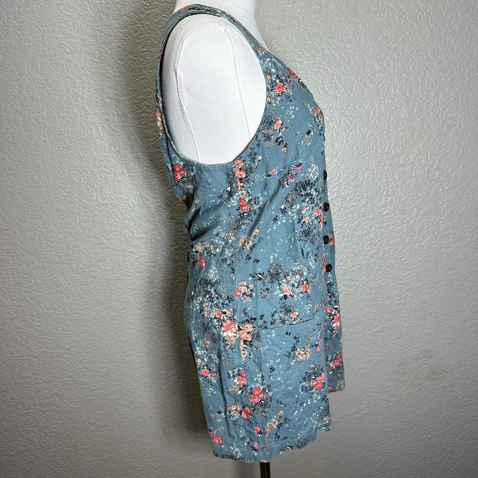 Urban Outfitters Kimchi Azul Mujer Lauren Lino Floral Mono Una Pieza Talla S Foto 4 de 4