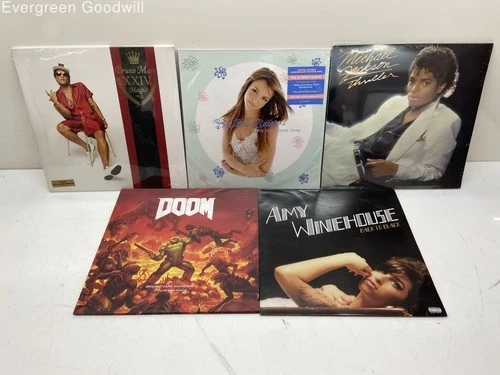 (Lot of 5) Vinyl Records - Bruno Mars, Brittney Spears, Michael Jackson, ECT.