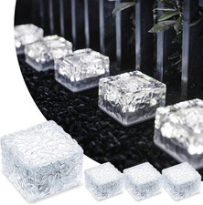 4PCS Cool White Light Solar Light PVC Brick Solar Brick Light On/Off Solar Ponds