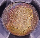 1960-D Roosevelt Dime PCGS MS66 • Full Rainbow Toning • Toned 10C Coin