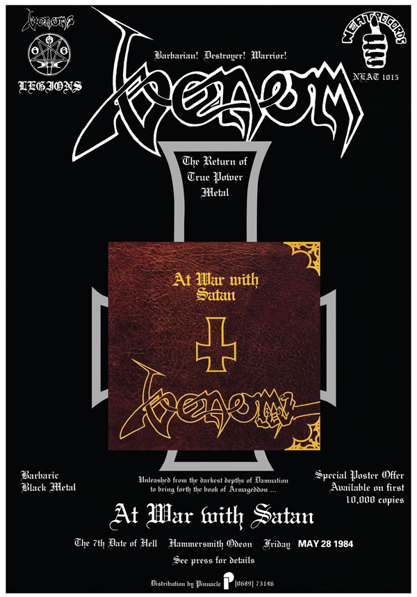 VENOM - AT WAR WITH SATAN - NEW ALBUM POSTER - A1