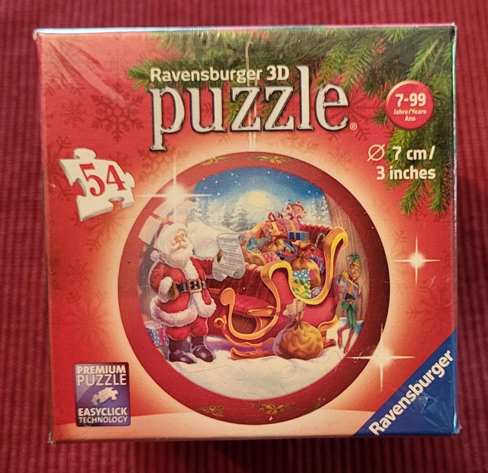 Ravensburger+Santa%27s+Christmas+Ornament+3D+Puzzle+-+54+Piece for sale ...