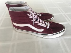 maroon high top vans womens