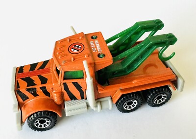 1981 Matchbox MBX #61 Peterbilt Wreck Tow Truck I-80 Tiger Stripe