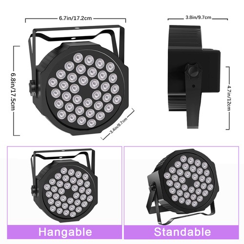 180W 36LED UV PAR Can Light DMX 7CH Blacklight Halloween Party Glow Spotlight - Picture 8 of 13
