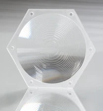 Fresnel lens concentrator mirror aspherical hexagonal clear polyethylene reticle