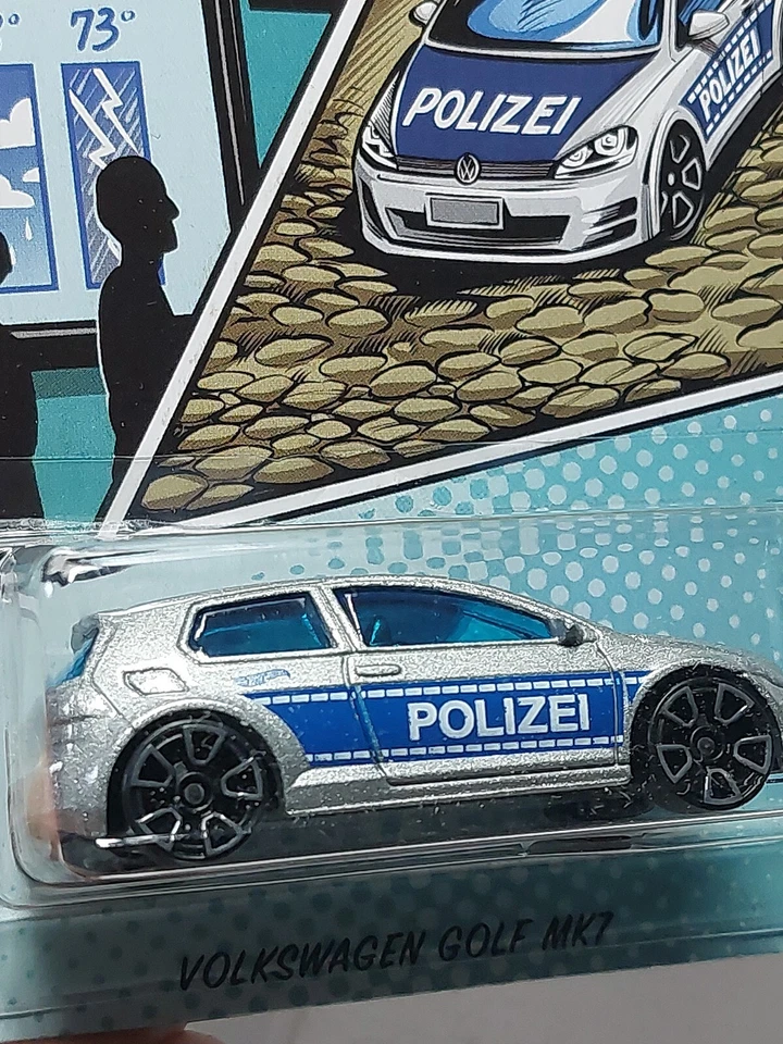 Hotwheels 1/64 🇨🇵 Volkswagen Golf Mk7 polizei #5/5 - Photo 3/4