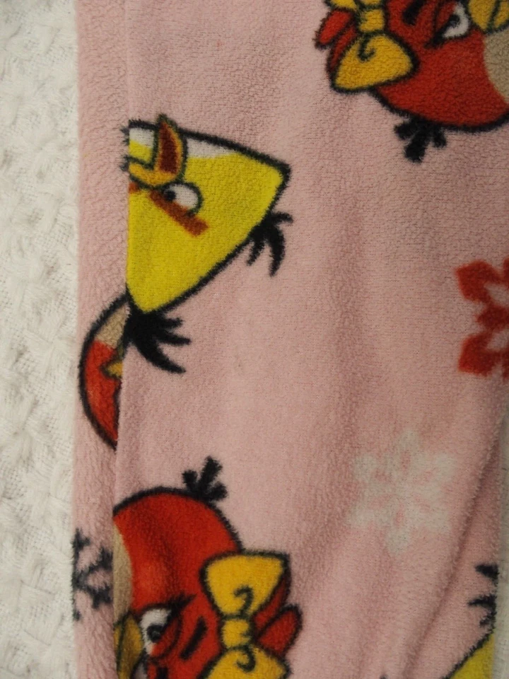 Calça lounge Angry Birds 14 16 meninas lã PJ JOGUE falhas sono rosa inverno neve - Imagem 4 de 4
