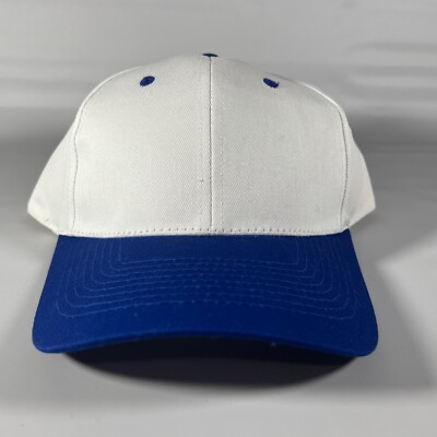 Vtg KC Brand Blank Baseball Hat Cap NOS SnapBack Two Tone Blue White New