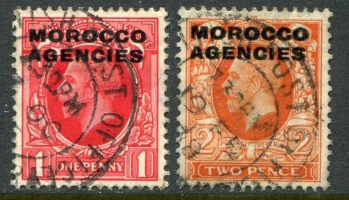 Morocco Agencies 1935-37 1d & 2d SG 66 & 68 used (cat. £43) 'A' - 第 1/1 張圖片