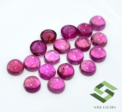 Natural Pink Tourmaline Round Cabochon 4 mm Lot 18 Pcs 5.72 CTS Loose Gemstones - Picture 5 of 5