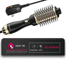 NEXPURE Ionic Hot Air Brush Hair Blow Dryer Ceramic Titanium Barrel