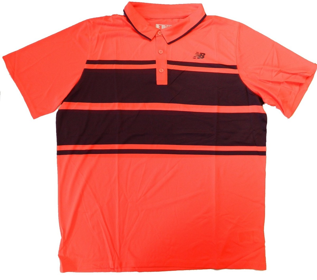 New Balance Men's Polo Golf Shirt Tournament Yarn Dyed Red Flame Size XL 2X  New