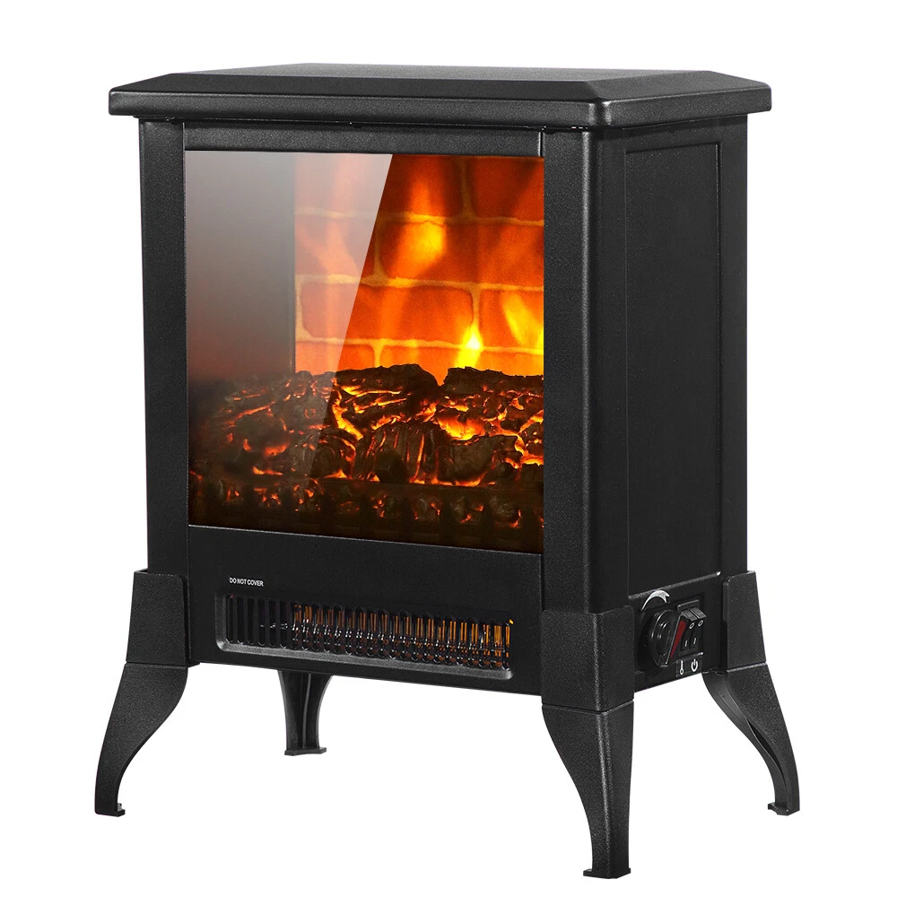 US Electric Fireplace Fire Fake Wood Flame Heater Stove Living Room Burner  1400W | eBay