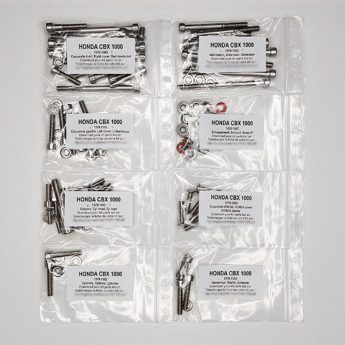 Kit vis moteur Honda CBX 1000 allen inox 1978 1979 1980 1981 1982 carter