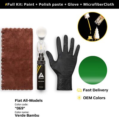 Touch up Paint for Fiat Code: 069 Verde Bambu Professional Quality Repair