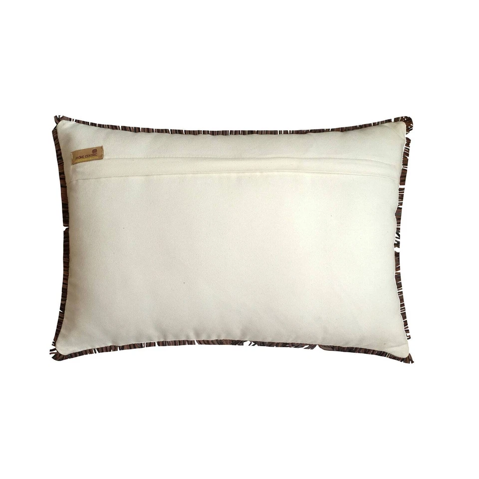 White Lumbar Pillow Cover, 12"x16" Faux Leather Cushion-Terrazo Fun White - Image 3 of 3