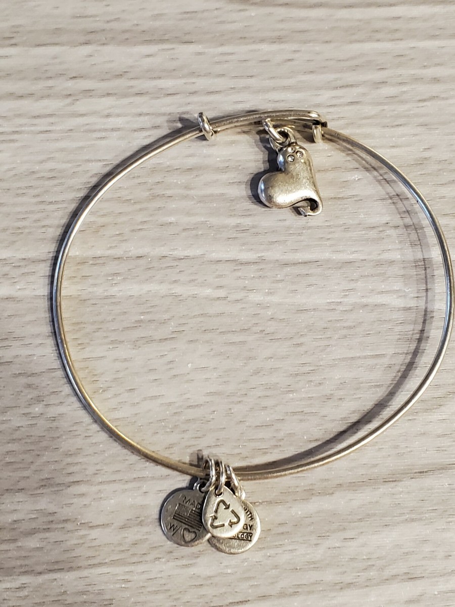 ALEX and ANI CUPID'S HEART Devil Tail Charm Expandable Bangle