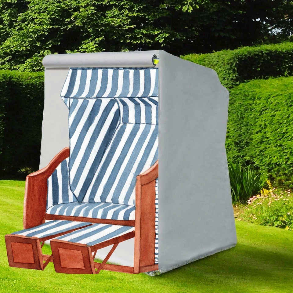 Strandkorb XXL Schutzhülle Wetterfest 600D Strandkorbhülle Abdeckhaube Hülle - Bild 2 von 4