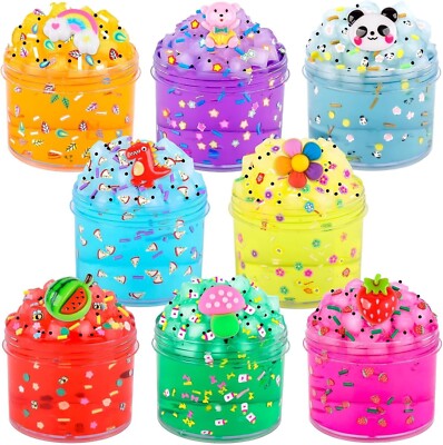 Crunchy Clear Slime Kit for Kids Water Slime Jelly Cube Crystal DIY Slime Set