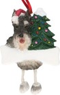 Schnauzer Ornament with Unique "Dangling Legs" Hand Painted 35356-34