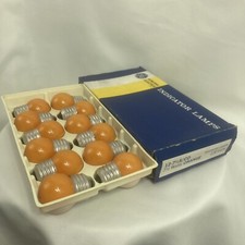 GE Vintage Indicator Bulbs Lamps 12 Orange 12-7 1/2 S/CO Watts 120V Tested WORKS