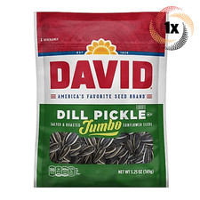 1x Bag David Dill Pickle Jumbo Sunflower Seed Bags  5.25oz  Salted  Roasted