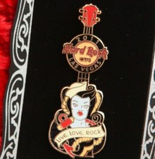 Hard Rock Cafe Pin Las Veas SAILOR GIRL Tattoo Guitar hat lapel logo jerry
