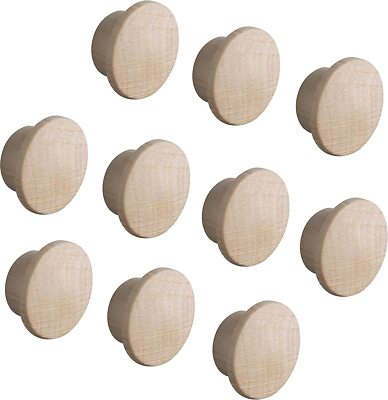 10x Holz Abdeckkappen Ø 8/12 mm Kappen Möbel Bohrloch Abdeckung Echtholz massiv
