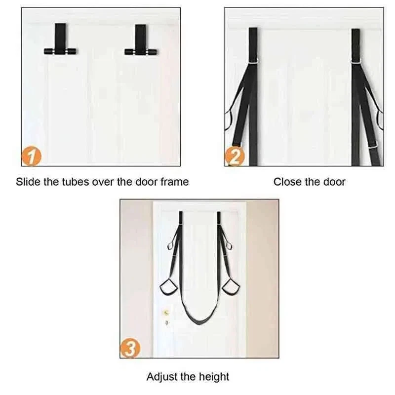 Columpio sexual para puerta con asiento juguete de esclavitud para parejas rizadas Foto 3 de 4