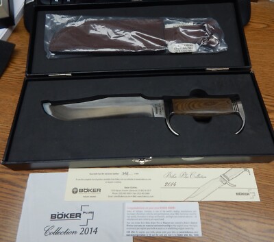 BOKER PLUS COLLECTION 2014 HUNTING KNIFE IN BLACK BOX W/SHEATH 344-999 NIB LQQK