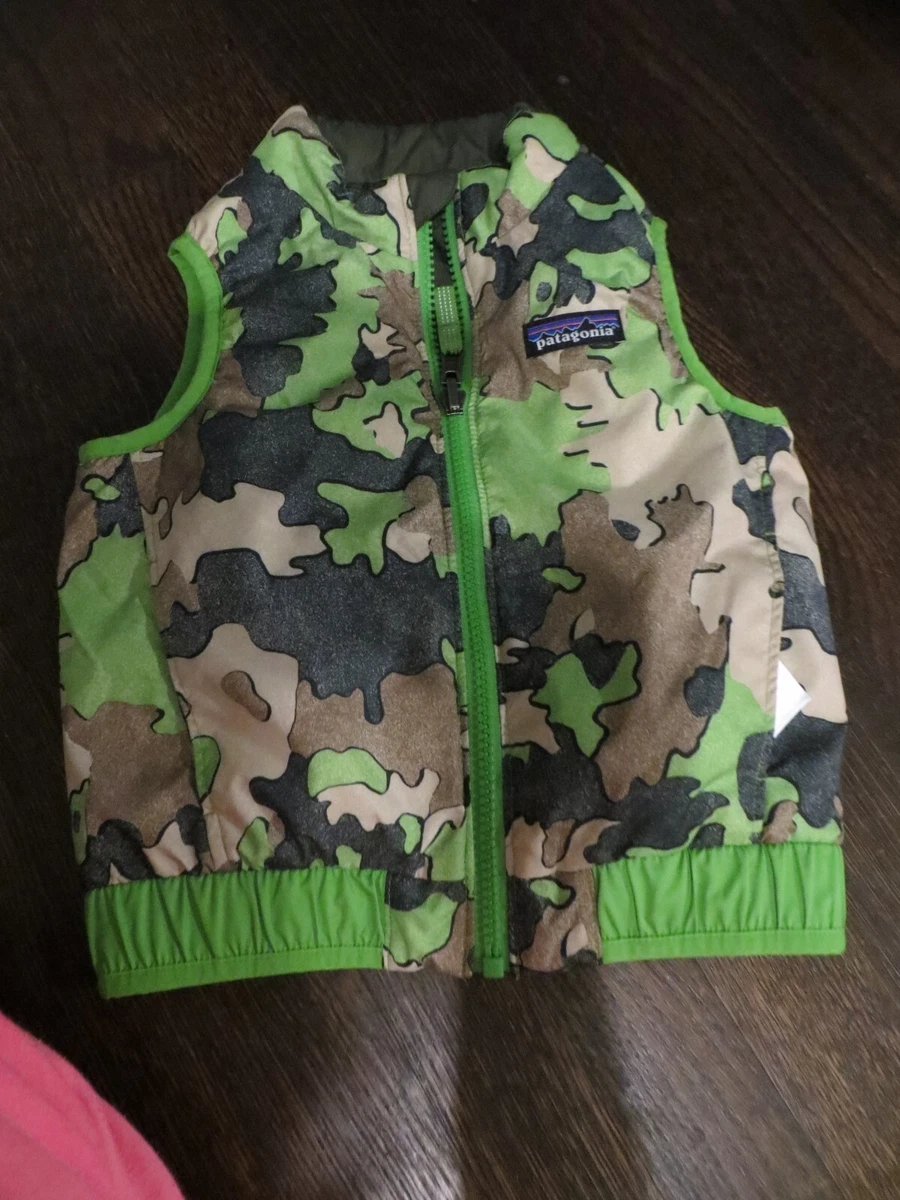 Patagonia camo reversible puffer vest green gray on other winter