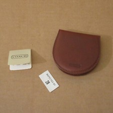 Vtg NOS 1990's Coach International Coin Case 4849 British Tan Leather 3 1/2"