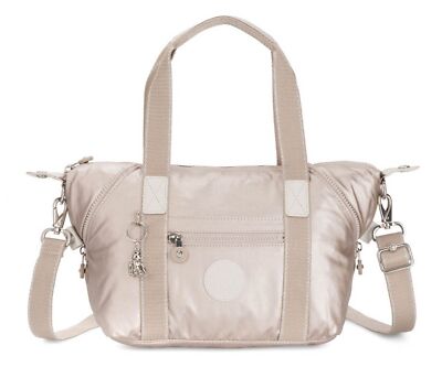 kipling Basic Plus Eyes Wide Open Art Mini Handbag Metallic Glow Beige
