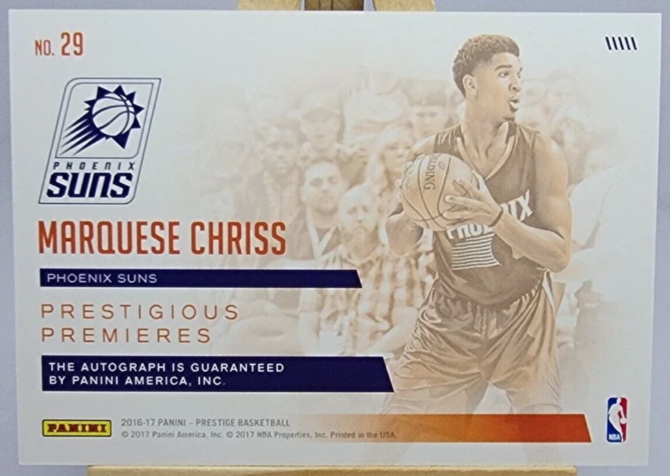 Marquese Chriss 2016-17 Prestige Prestigious Premieres #29 Auto Phoenix Suns - Image 2 of 3