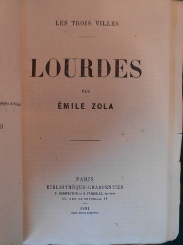 Émile ZOLA, LOURDES (1894) ÉDITION ORIGINALE, 1/340 EXEMPLAIRES SUR HOLLANDE. - Imagen 4 de 7