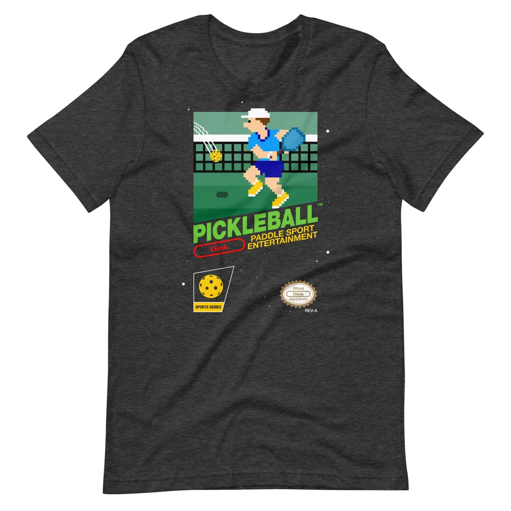 PICKLEBALL Pickle Ball Paddle Jersey Tee 8-bit Nintendo Pixel Art Unisex T-Shirt